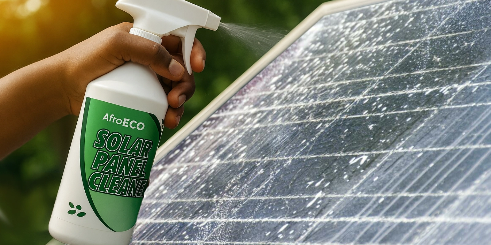 AfroECO Solar Panel Cleaner in use